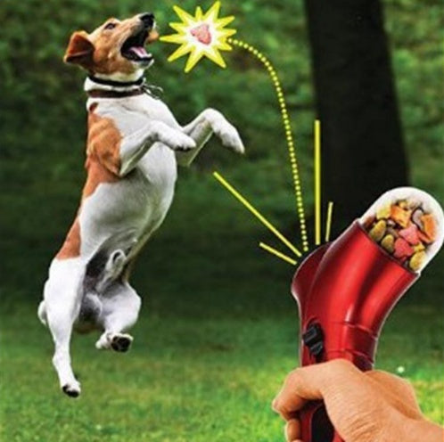 Interactive pet treat launcher for dogs and cats