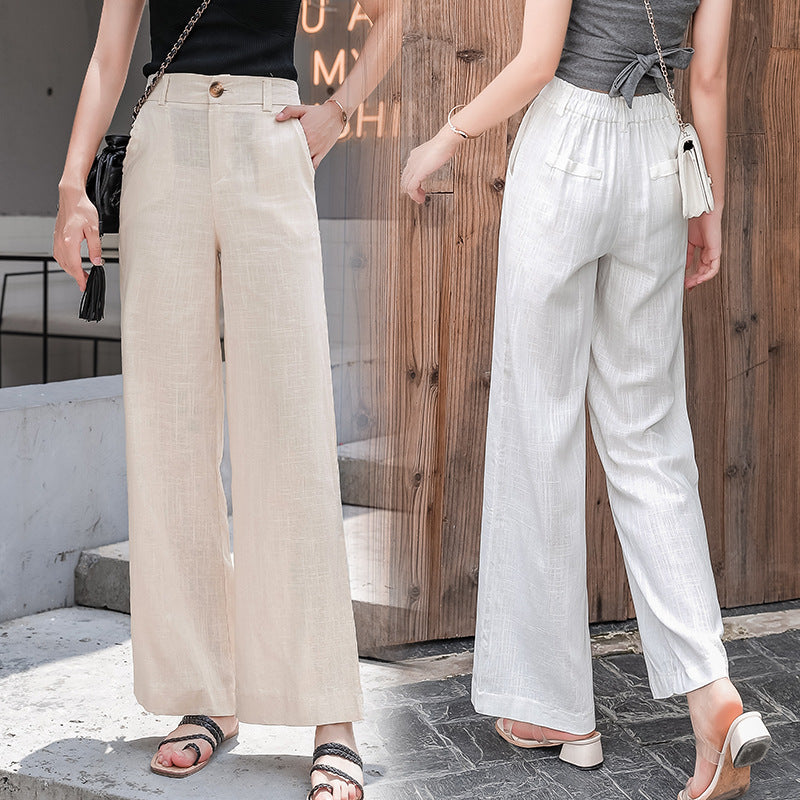 Women's Linen-Blend Wide-Leg Pants