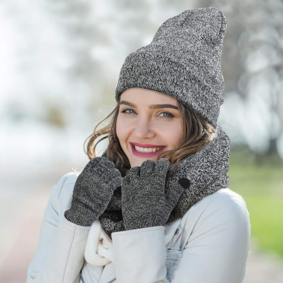 Finiks Gravity | Unisex 3-Piece Winter Hat, Scarf & Gloves Set | Product image 2