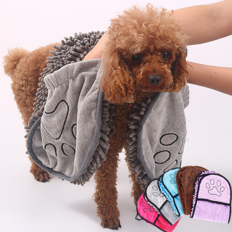 Finiks Gravity | Super Absorbent Chenille Pet Bath Towel with Pockets | Product image 7