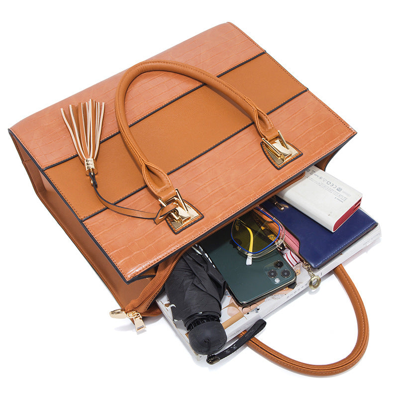 Finiks Gravity | Crocodile-Embossed Handbag & Crossbody Four-Piece Set | Product image 2