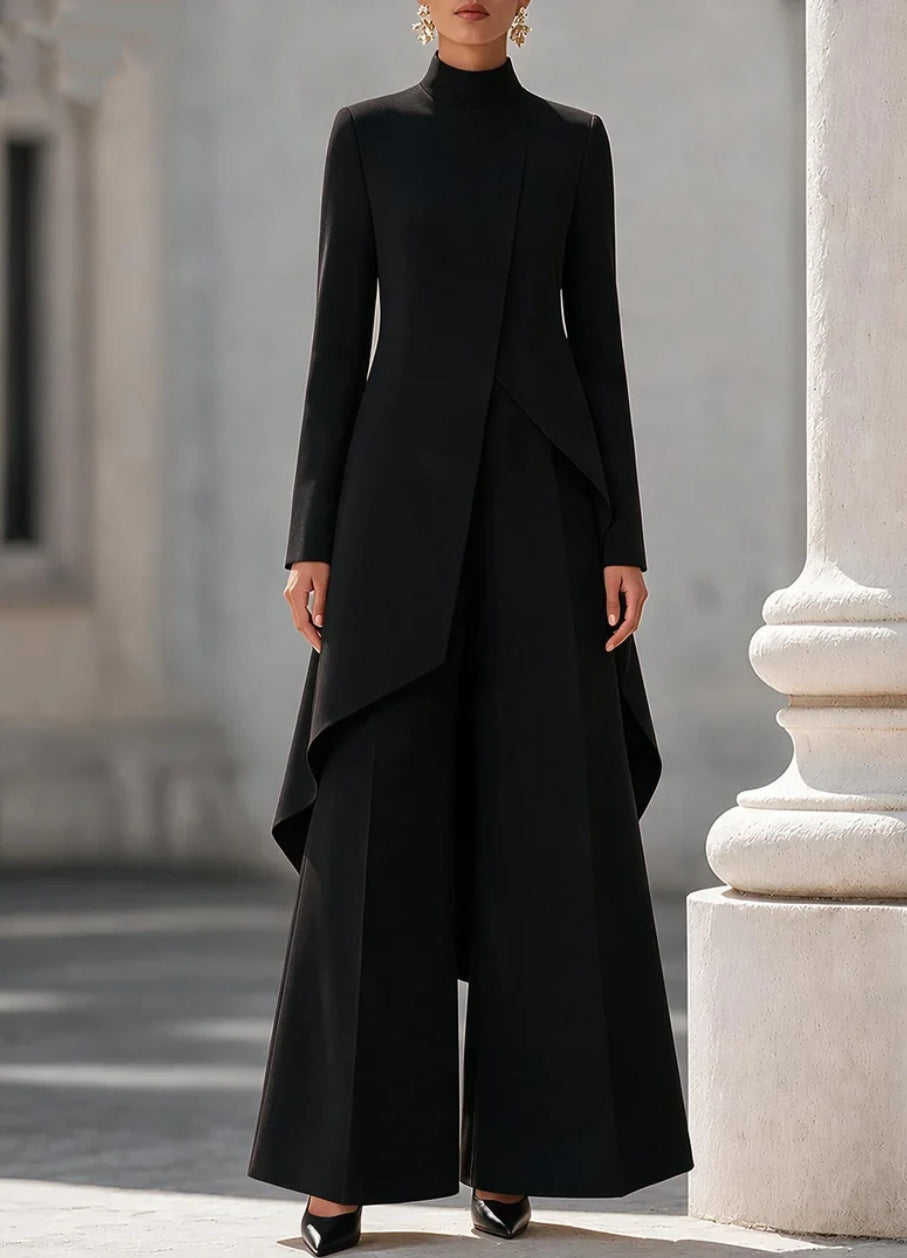 Finiks Gravity | Women's High-Neck Layered Wide-Leg Pants Two-Piece Set | Product image 5