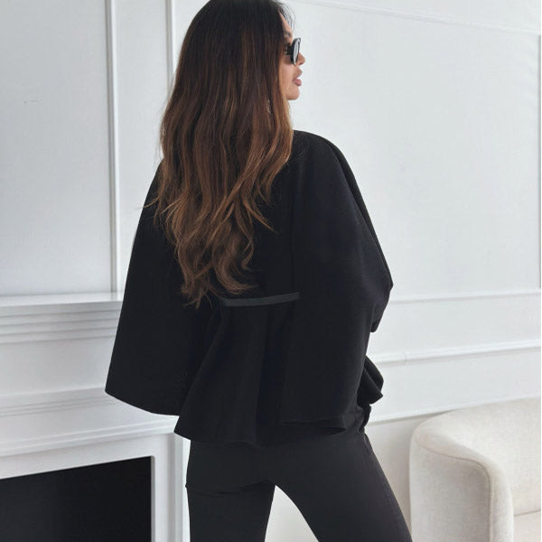 Finiks Gravity | Stand-Collar Batwing Sleeve Belted Cloak Jacket | Product image 2