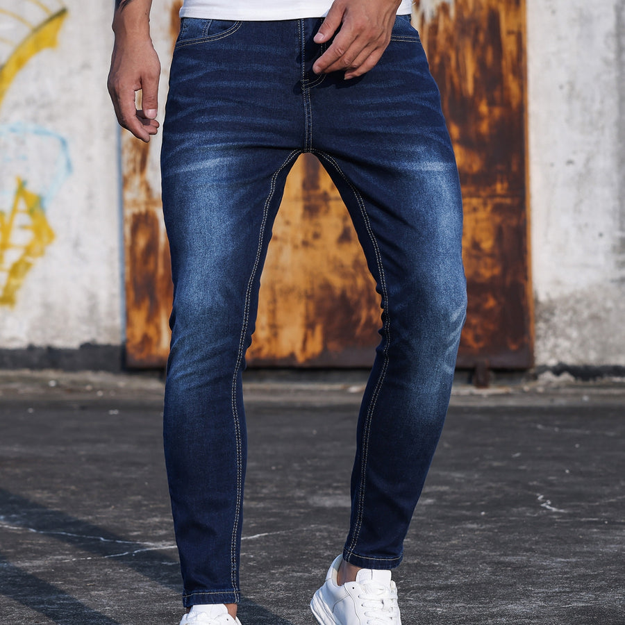 Denim Blue Stretch Skinny Jeans