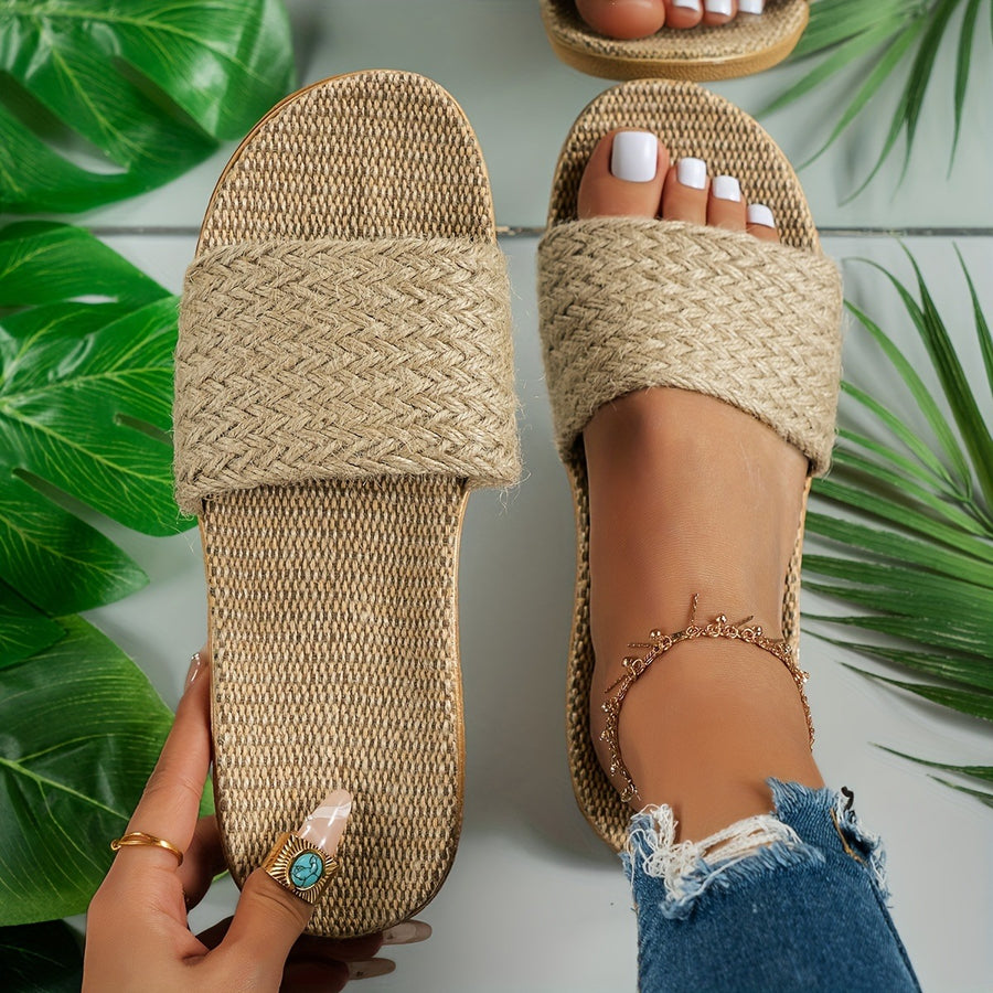 Women's Woven Linen-Style Slippers
