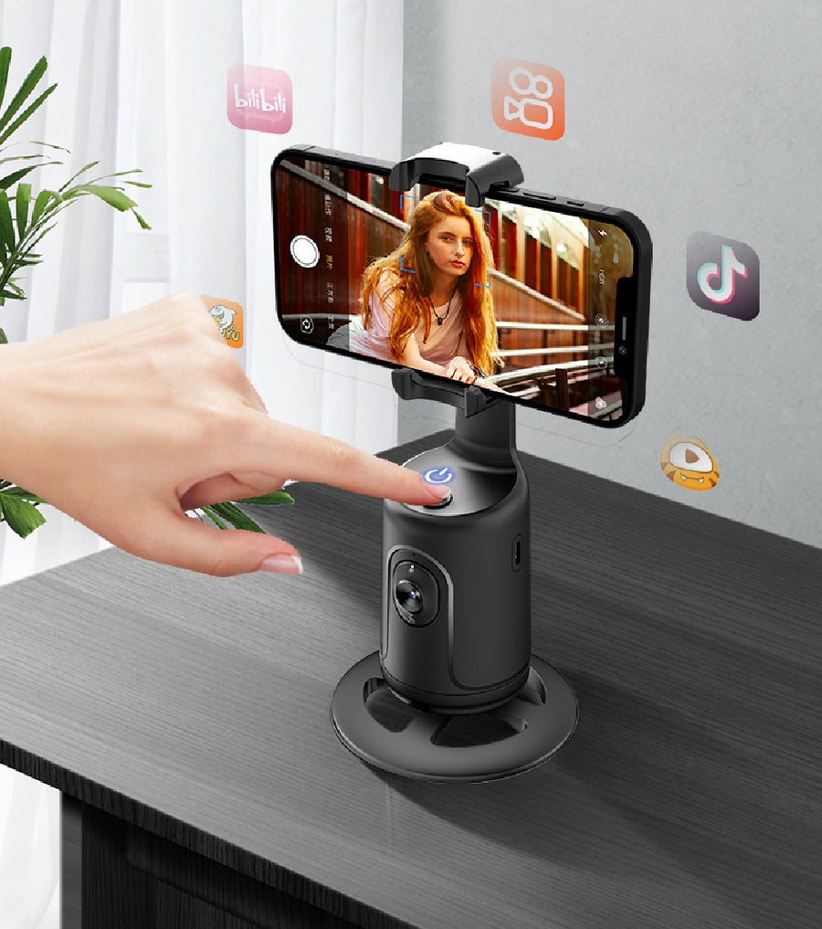 360° AI Face Tracking Phone Holder with Gesture Control - alternate view